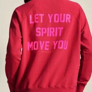 SPIRITUAL GANGSTER X PELOTON Let Your Spirit Move You Pink Crewneck Size Small